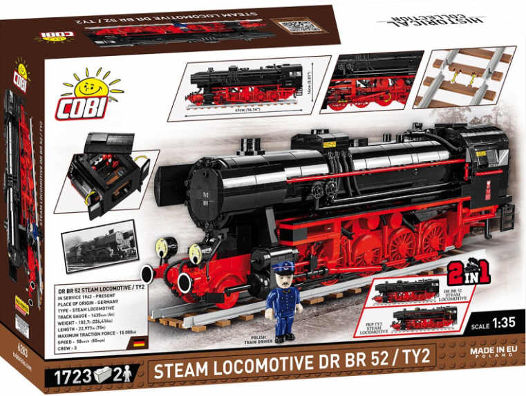 Cobi 6283 - Parní lokomotiva DR BR 52/TY2, 1:35