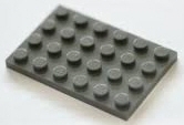 Lego parts 3032 Plate 6 x 4 dark bluish gray