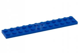 Lego part 2445 Plate 12 x 2 dark blue